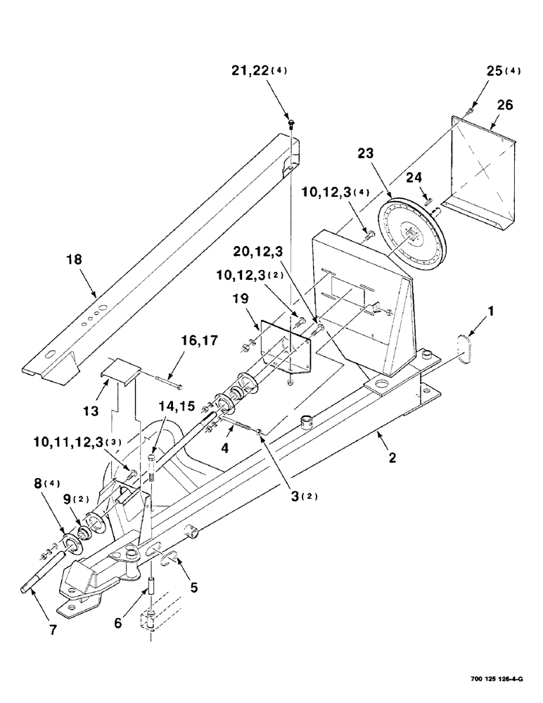Схема запчастей Case IH 8220 - (7-08) - TONGUE ASSEMBLY, 30 FOOT ONLY, SERIAL NUMBER CFH0066001 THRU CFH0066007 (58) - ATTACHMENTS/HEADERS