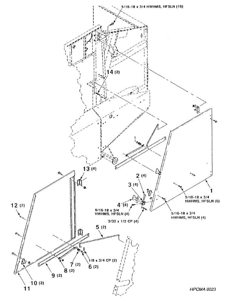 Схема запчастей Case IH 8450 - (056) - SHIELDS, UPPER SIDE, ASSEMBLY (12) - MAIN FRAME