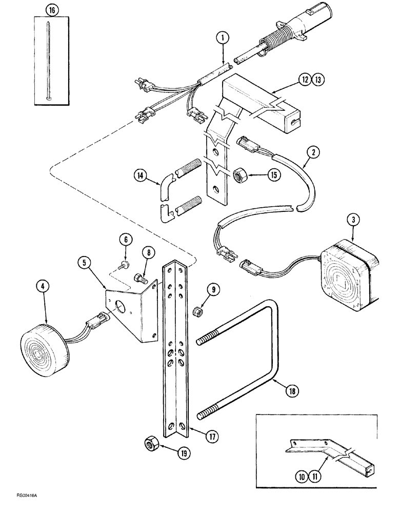 Схема запчастей Case IH 1820 - (04-002) - WIRING HARNESS AND LAMPS 