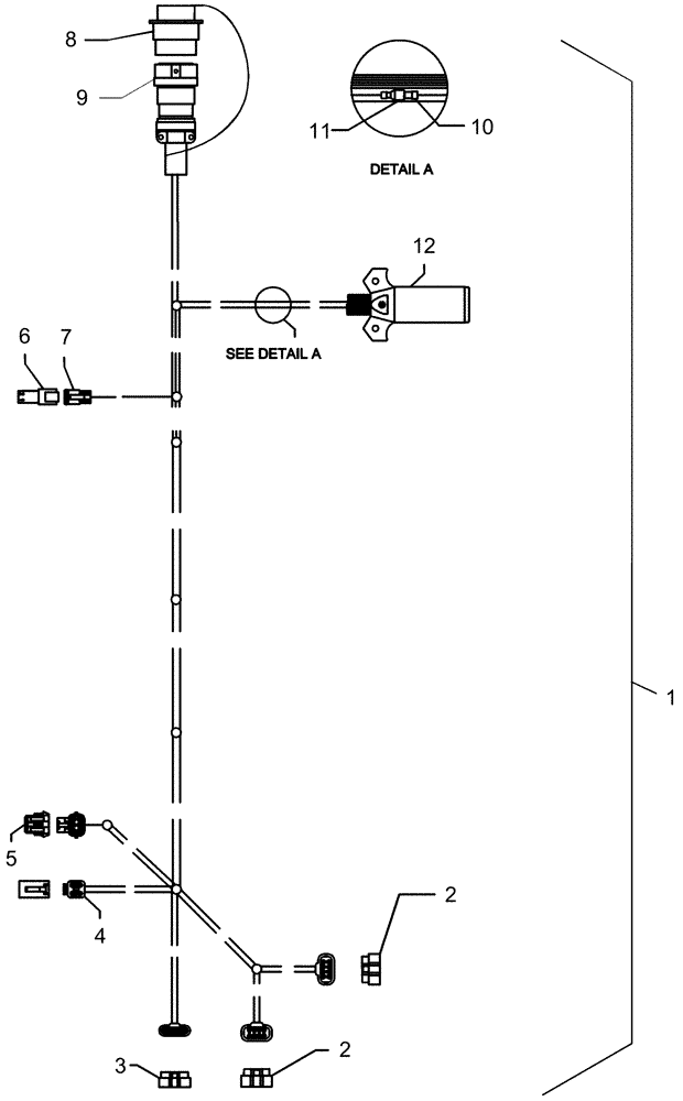 Схема запчастей Case IH 1240 - (55.100.16) - ELECTRICAL - HARNESS 87538542, PT HITCH, ISOBUS (55) - ELECTRICAL SYSTEMS