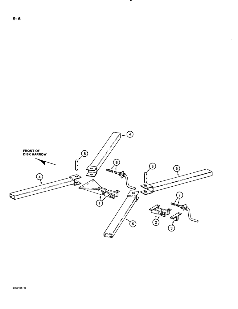 Схема запчастей Case IH 122 - (9-06) - GANG BAR TUBES (09) - CHASSIS/ATTACHMENTS