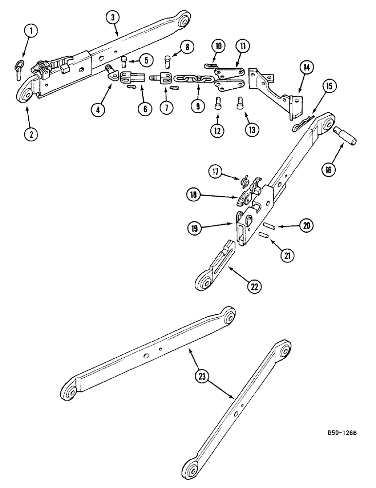 Схема запчастей Case IH 685 - (9-800) - LOWER LINKS - THREE POINT HITCH, ROW CROP, VERSION WITH INSIDE CHECK LINKS (09) - CHASSIS/ATTACHMENTS