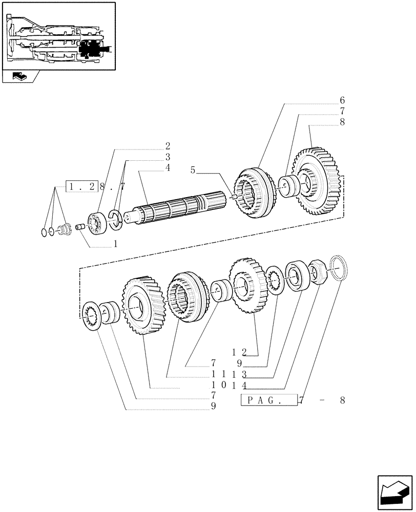 Схема запчастей Case IH PUMA 125 - (1.32.1[02]) - CENTRAL REDUCTION GEARS (03) - TRANSMISSION