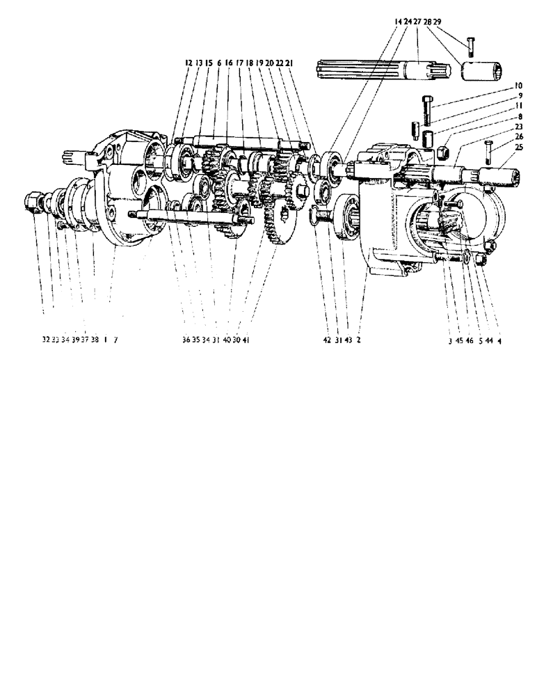 Схема запчастей Case IH 880B - (034) - GEARBOX, SIX-SPEED AND TWELVE-SPEED Gearbox