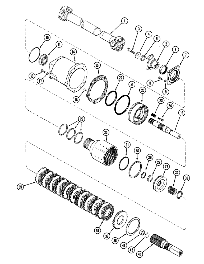 Схема запчастей Case IH 4690 - (6-222) - PTO CLUTCH AND SHAFTS (06) - POWER TRAIN
