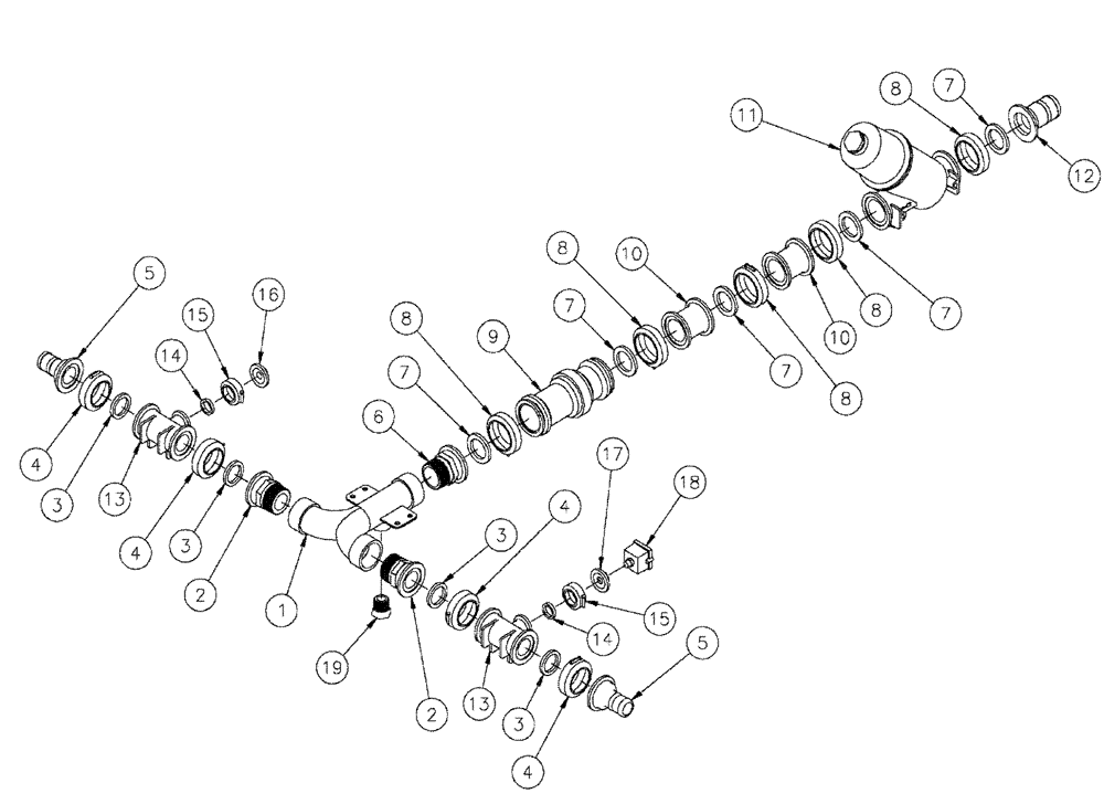 Схема запчастей Case IH SPX4260 - (09-030) - MANIFOLD GROUP, 6 SECTION Liquid Plumbing