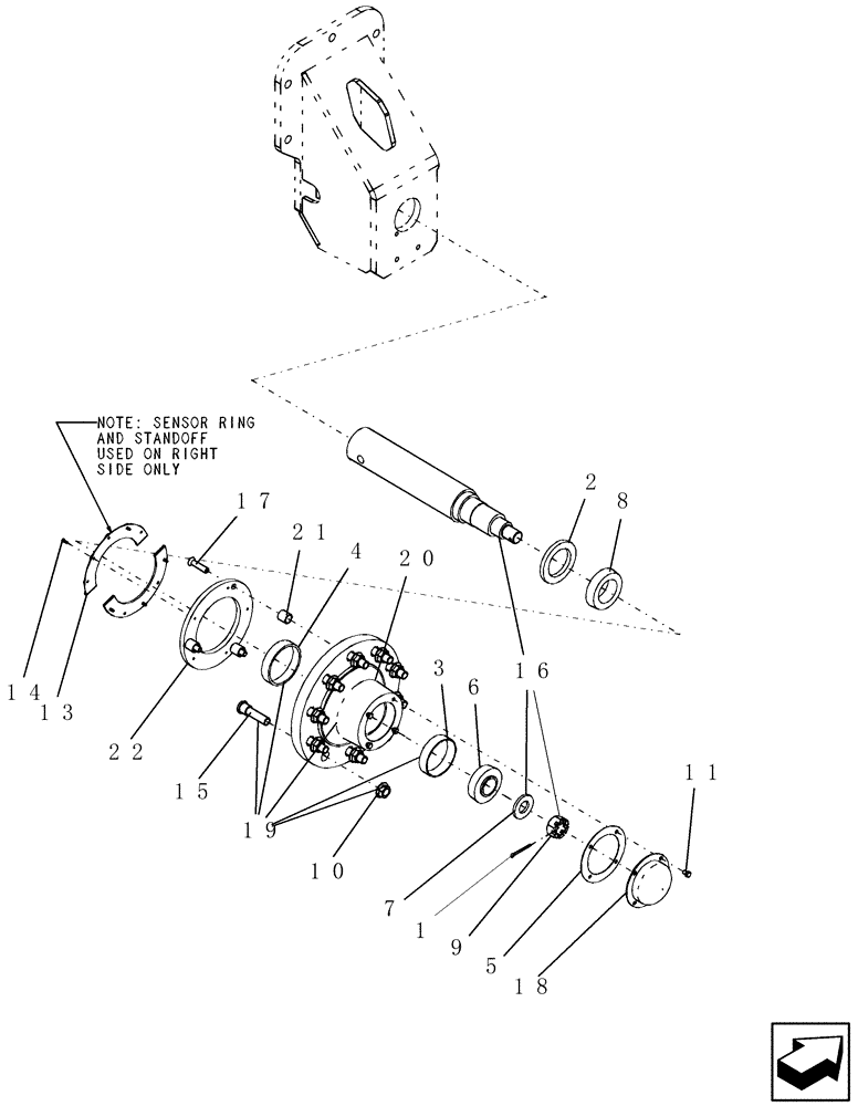 Схема запчастей Case IH ADX3260 - (D.13.B[05]) - 10 BOLT SINGLE HUB 3.5 INCH SPINDLE D - Travel