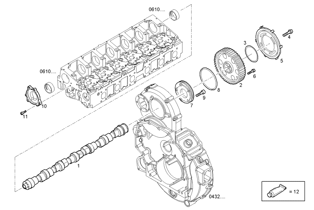 Схема запчастей Case IH F2CE9684M E007 - (1250.032) - TIMING PARTS 