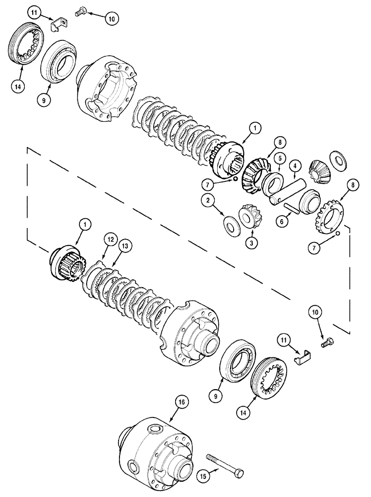Схема запчастей Case IH MX150 - (05-27) - DIFFERENTIAL (25) - FRONT AXLE SYSTEM