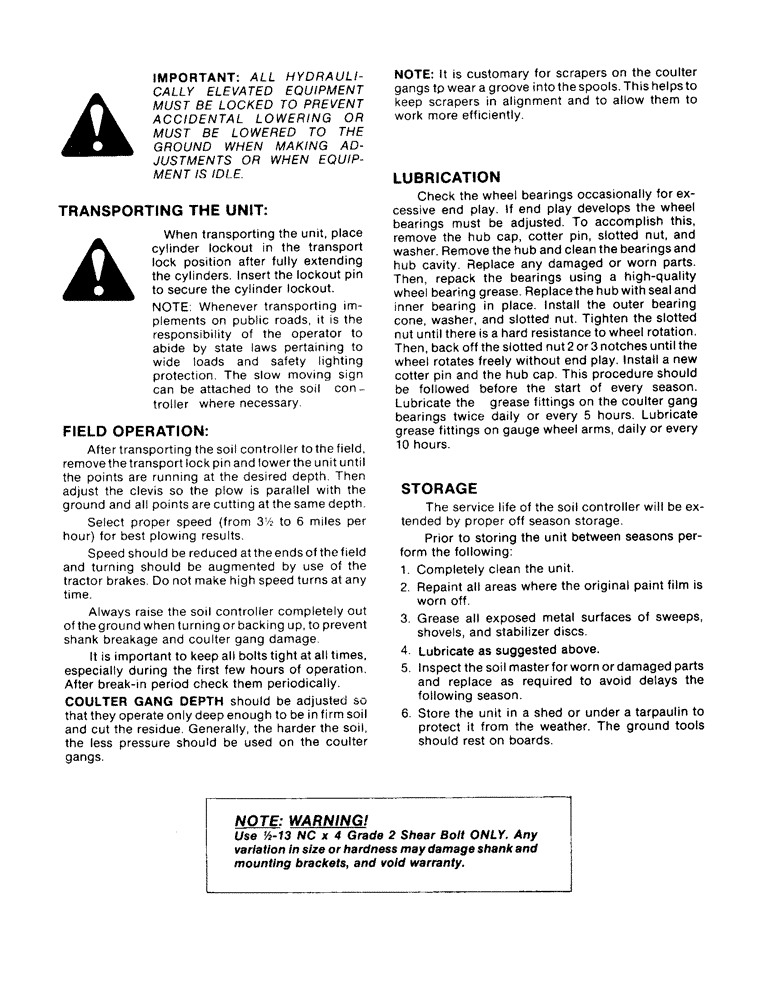Схема запчастей Case IH 9 - (09) - OPERATING INSTRUCTIONS 