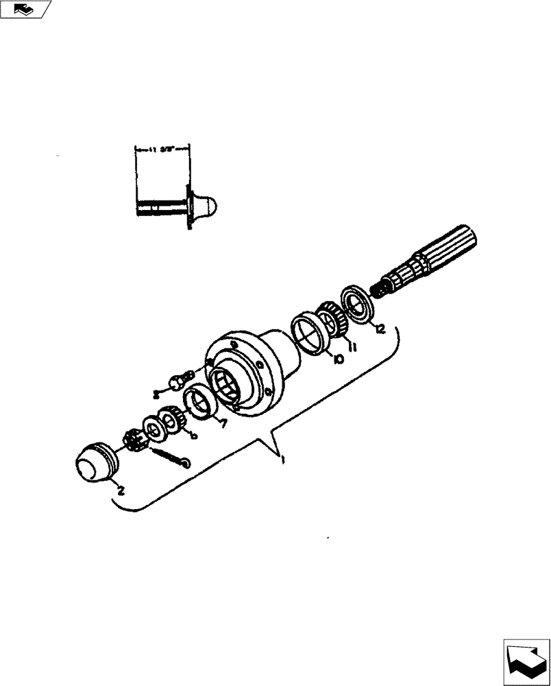 Схема запчастей Case IH FERTILIZER - (44.100.02) - HUB & SPINDLE ASSEMBLY 709 6-BOLT (44) - WHEELS