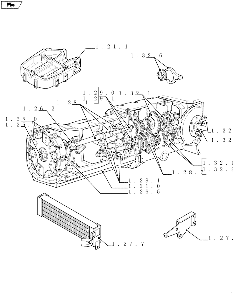 Схема запчастей Case IH FARMALL 85U - (SEC. 03) - TRANSMISSION (00) - GENERAL