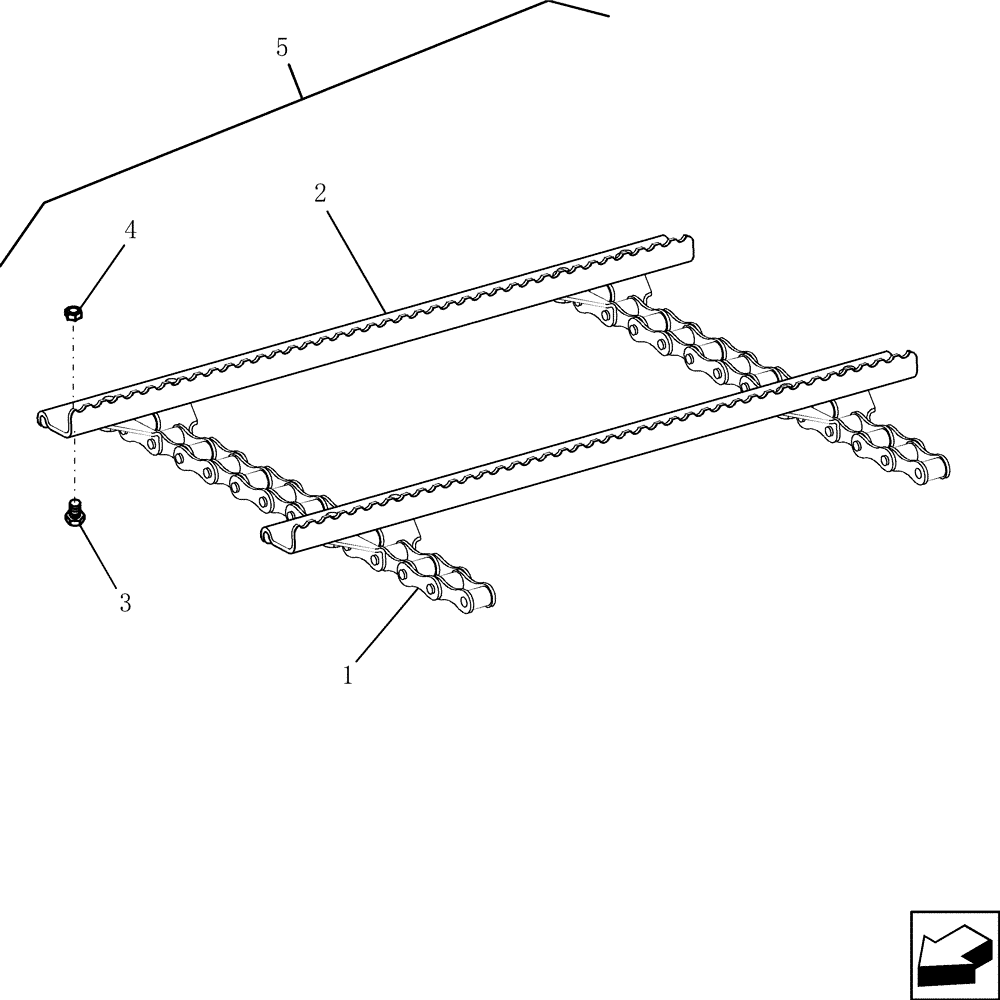 Схема запчастей Case IH 8010 - (60.105.03[03]) - CHAIN ASSY AND FEEDER SLATS - FULL LENGTH SLATS (60) - PRODUCT FEEDING