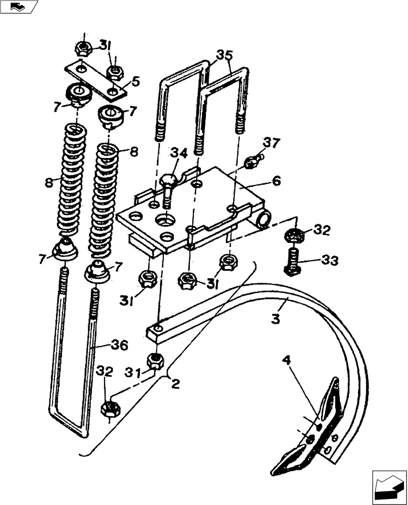 Схема запчастей Case IH S-SERIES - (75.200.06) - 32" SPRING SHANK ASSEMBLY (75) - SOIL PREPARATION