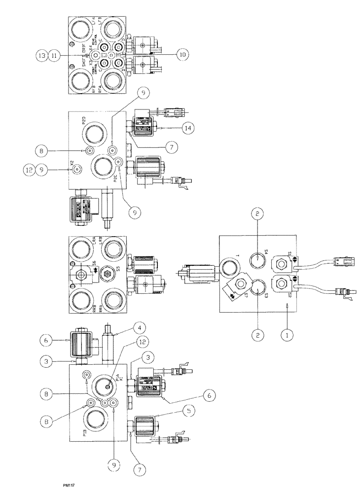 Схема запчастей Case IH SPX3150 - (146) - HYDRAULIC PLUMBING, SHIFT BLOCK (35) - HYDRAULIC SYSTEMS