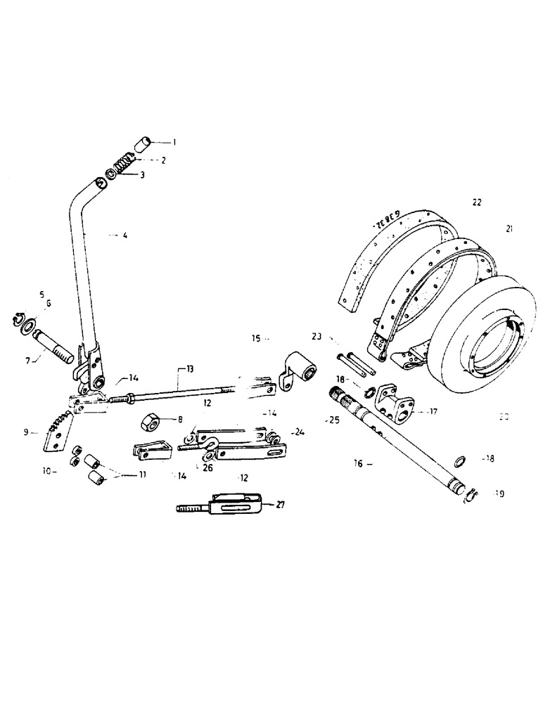 Схема запчастей Case IH 654 - (220) - HAND BRAKE (07) - BRAKES