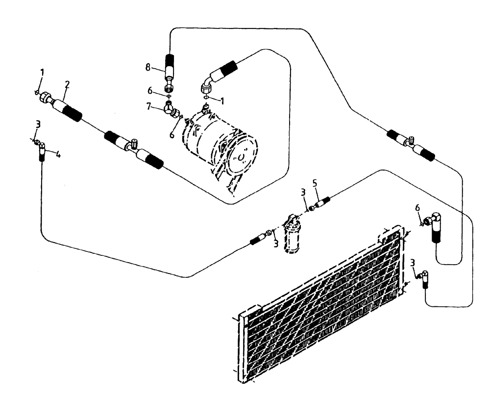 Схема запчастей Case IH AUSTOFT - (A05-04) - HYDRAULIC CIRCUIT (AIR CONDITIONER) Mainframe & Functioning Components