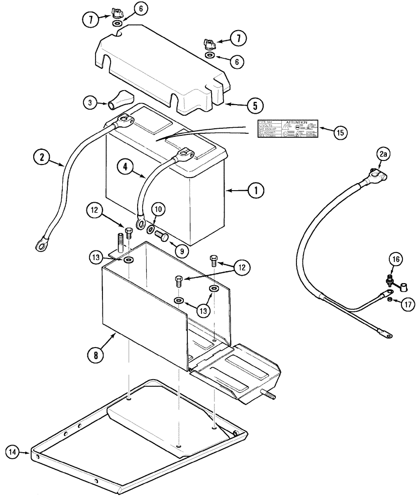 Схема запчастей Case IH CX60 - (04-25) - BATTERY, CABLES AND BOX (04) - ELECTRICAL SYSTEMS