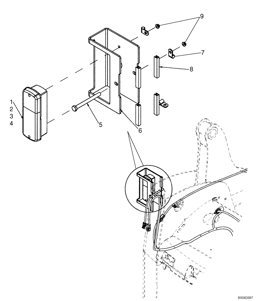 Схема запчастей Case IH 445 - (04-24A) - REAR LIGHTS AND MOUNTING (EUROPE) (04) - ELECTRICAL SYSTEMS
