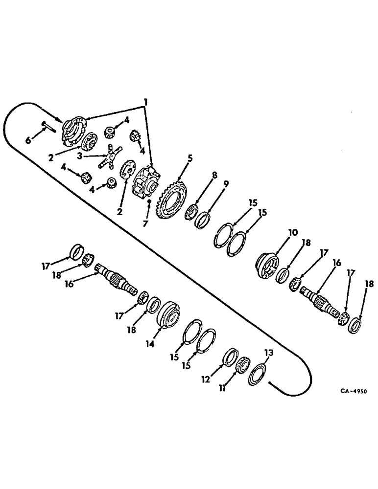 Схема запчастей Case IH 3688 - (07-18) - DRIVE TRAIN, DIFFERENTIAL (04) - Drive Train