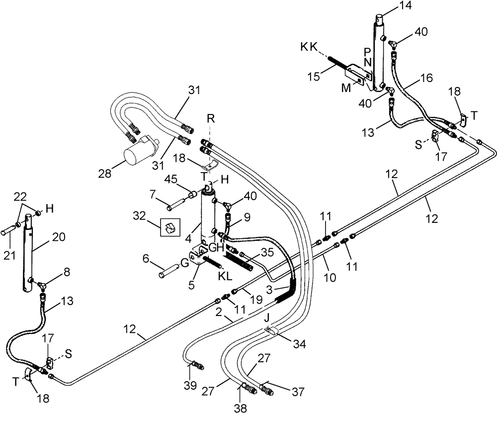 Схема запчастей Case IH 2042 - (09-05) - HYDRAULIC CIRCUIT REEL LIFT AND REEL DRIVE - 36.0 FOOT HEADER 