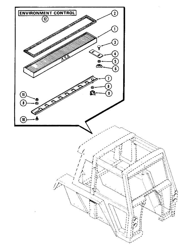 Схема запчастей Case IH 1370 - (266) - CAB, AIR FILTER, FIRST USED CAB SERIAL NUMBER 7814176 (09) - CHASSIS/ATTACHMENTS