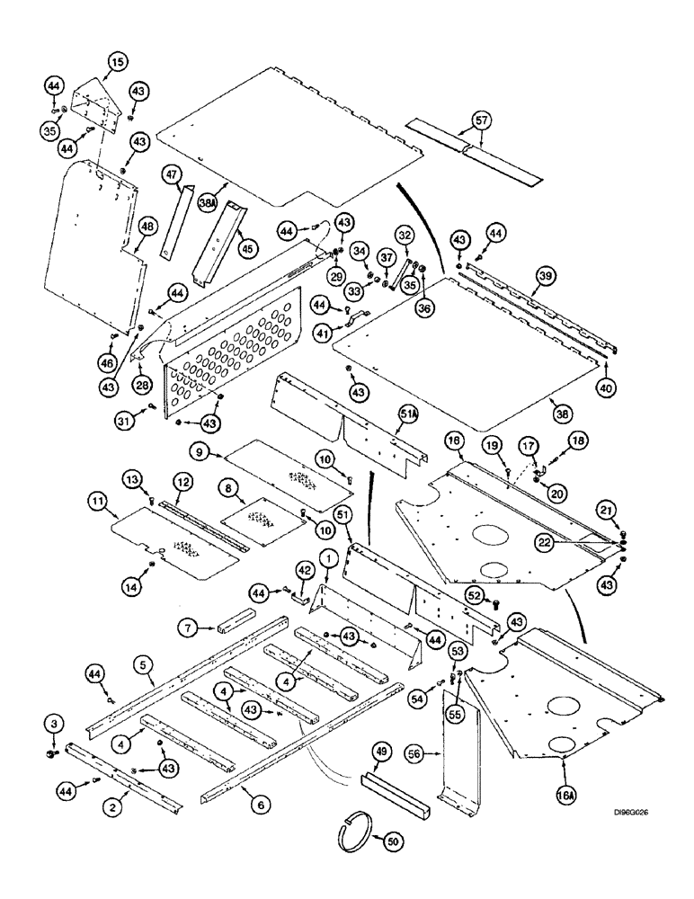 Схема запчастей Case IH 2166 - (9H-02) - ENGINE SHIELD AND SERVICE DECK (12) - CHASSIS