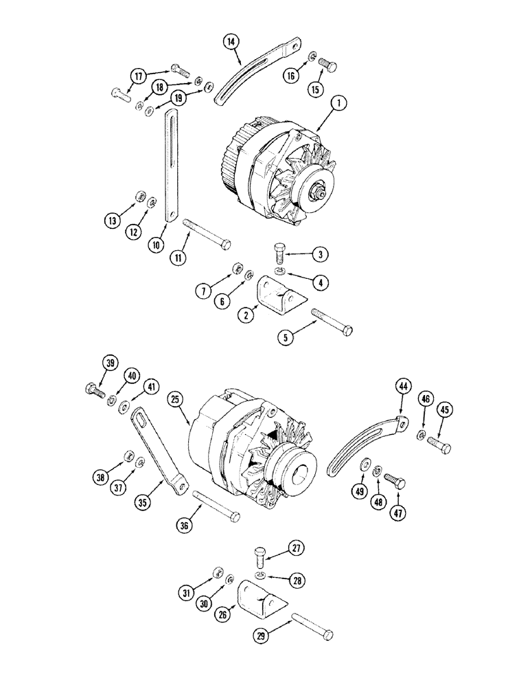Схема запчастей Case IH 2394 - (4-46) - ALTERNATOR MOUNTING (04) - ELECTRICAL SYSTEMS