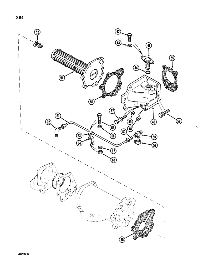 Схема запчастей Case IH 9170 - (2-54) - OIL COOLER AND FILTER, 855 ENGINE (CONTD) (02) - ENGINE
