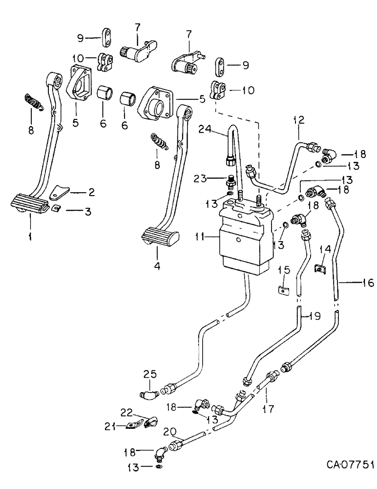 Схема запчастей Case IH 3688HC - (04-02) - BRAKES, MASTER BRAKE CONTROLS (5.1) - BRAKES