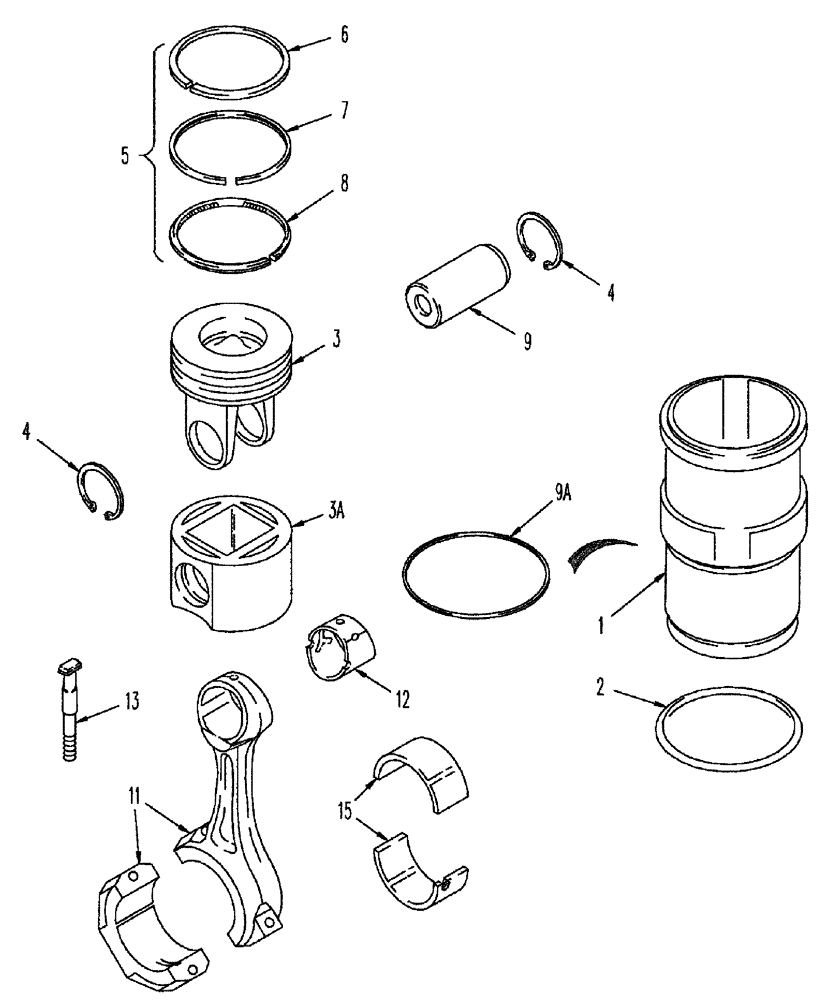 Схема запчастей Case IH TITAN 3520 - (02-052) - PISTONS - CONNECTING RODS (01) - ENGINE