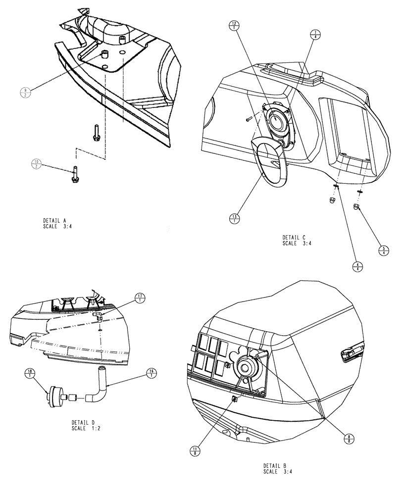 Схема запчастей Case IH TITAN 4020 - (01-012[02]) - CONSOLE ASSEMBLY, OVERHEAD (10) - CAB