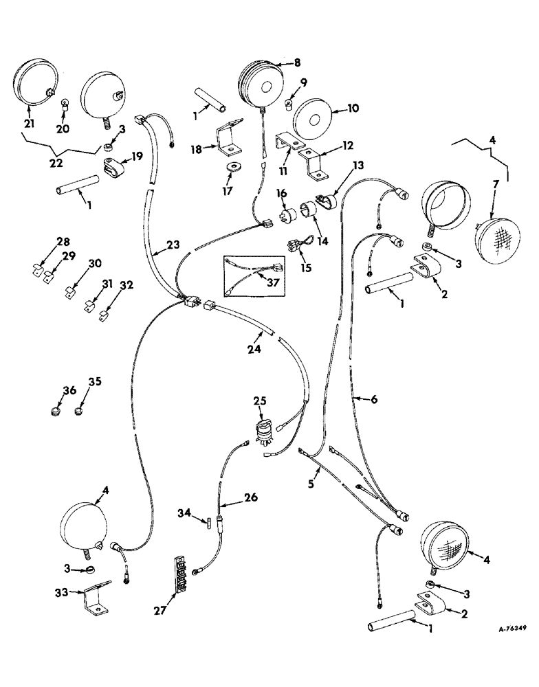 Схема запчастей Case IH 503 - (245) - LIGHTING PARTS (55) - ELECTRICAL SYSTEMS