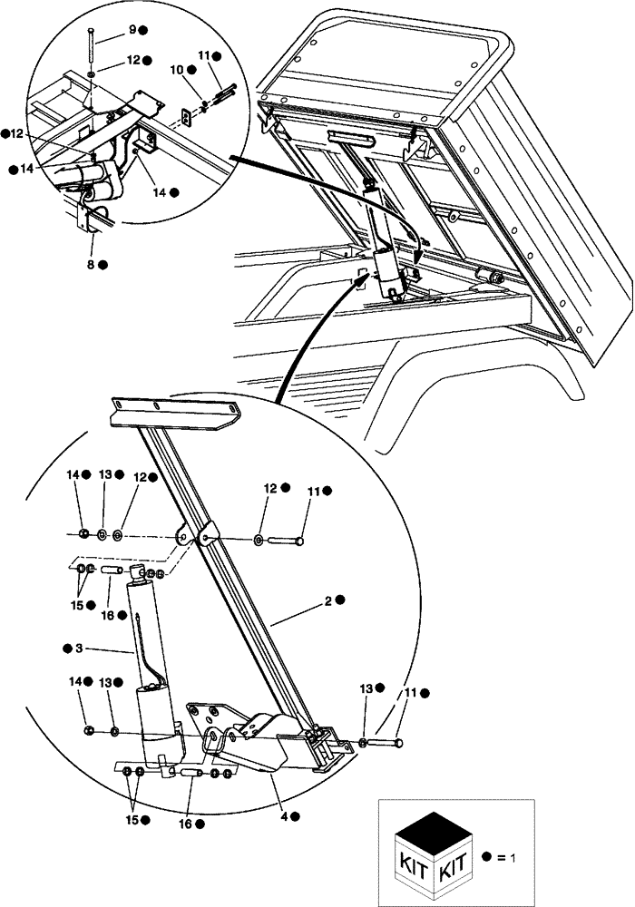 Схема запчастей Case IH SCOUT XL - (88.110.04) - DIA KIT, ELECTRIC BED LIFT (88) - ACCESSORIES