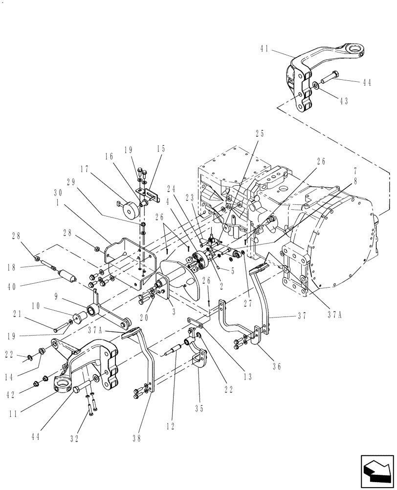 Схема запчастей Case IH FARMALL 45 - (03.03.01) - FORWARD & REVERSE PEDALS, HST (03) - TRANSMISSION
