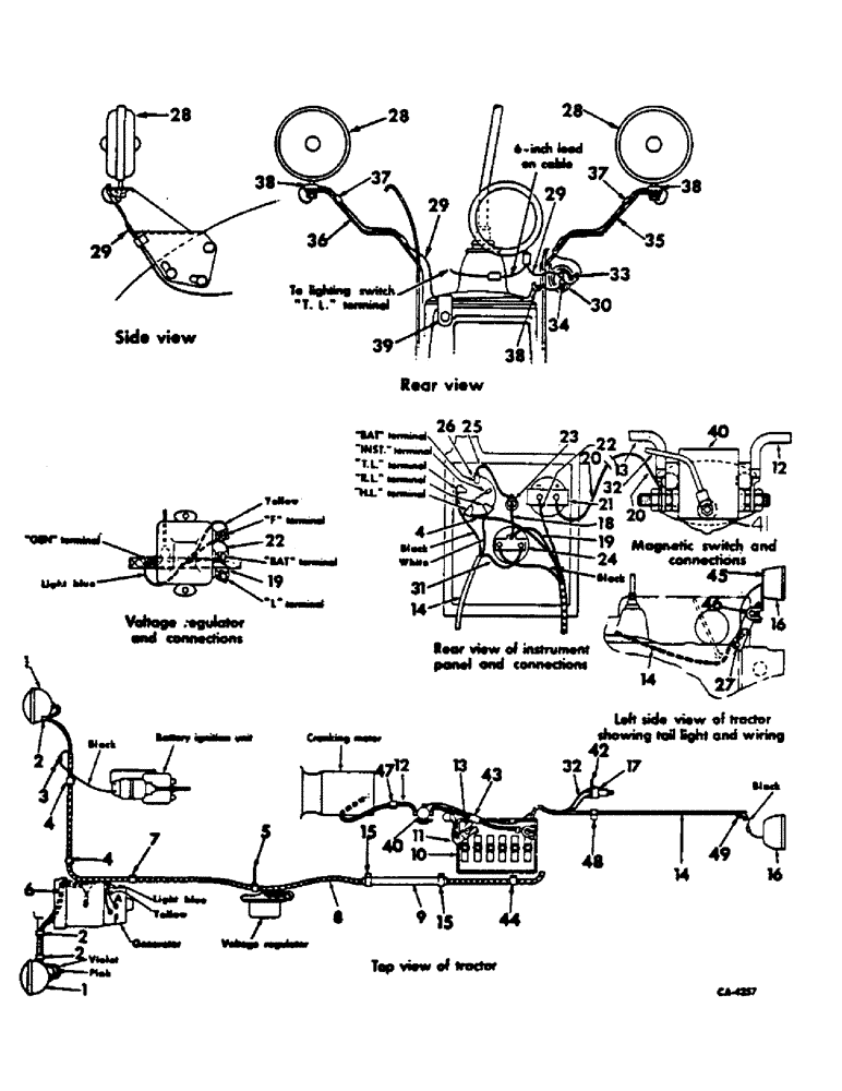 Схема запчастей Case IH 100 - (08-28) - ELECTRICAL, STARTING AND LIGHTING, BATTERY IGNITION, 12V, FOR 140 SERIES TRACTORS WITH GENERATORS (06) - ELECTRICAL