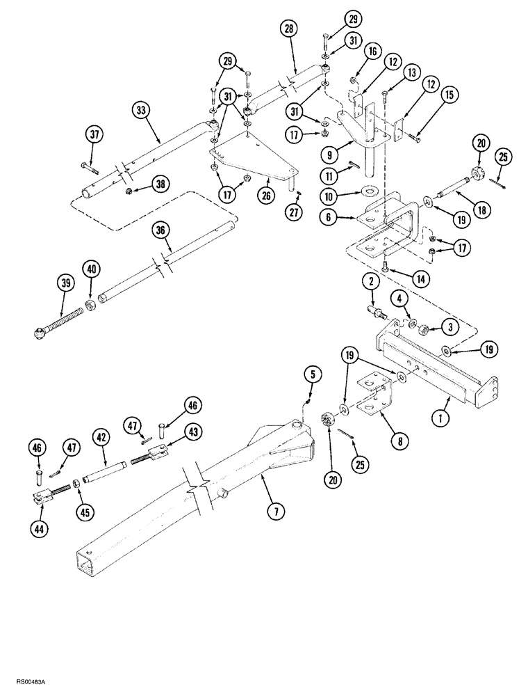 Схема запчастей Case IH 7500 - (09-07) - HITCH AND STEERING LINKAGE, ON THE LAND PLOWS (09) - CHASSIS/ATTACHMENTS