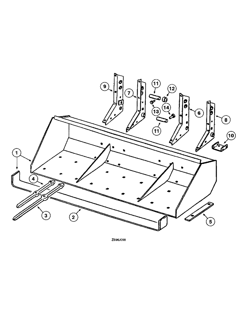Схема запчастей Case IH 2450 - (4-14) - MATERIAL BUCKET 