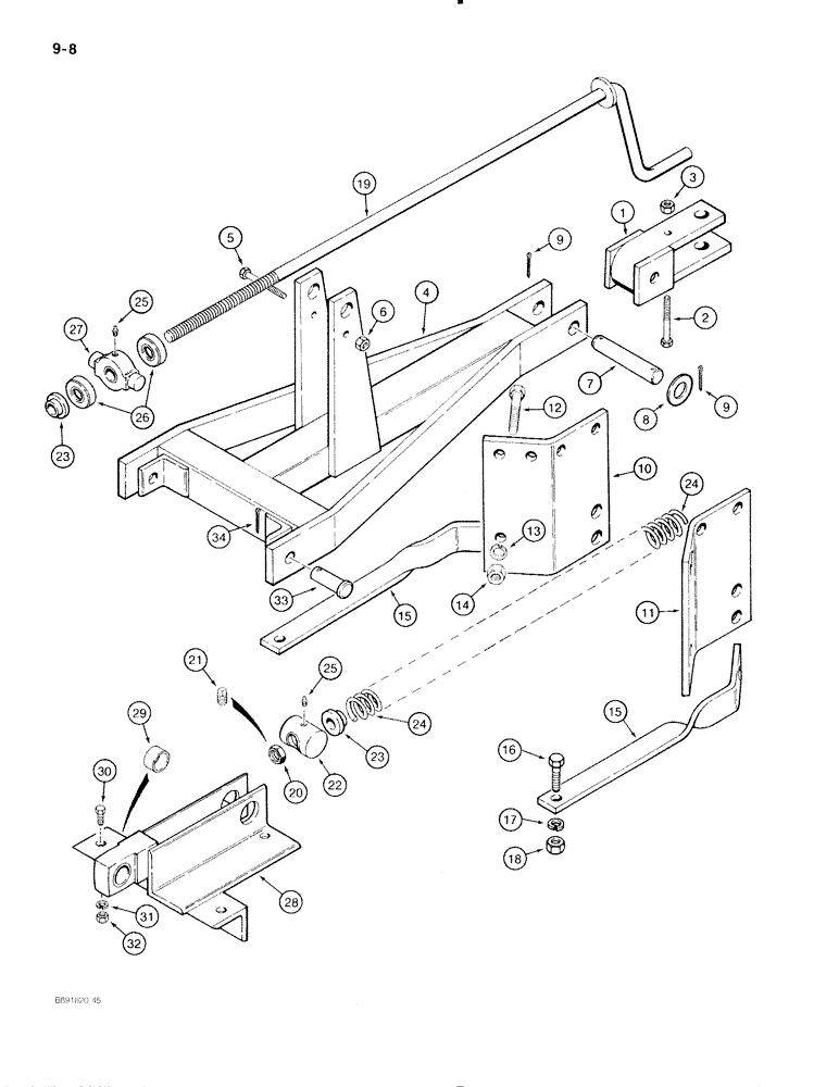 Схема запчастей Case IH 475 - (9-08) - HITCH (09) - CHASSIS/ATTACHMENTS