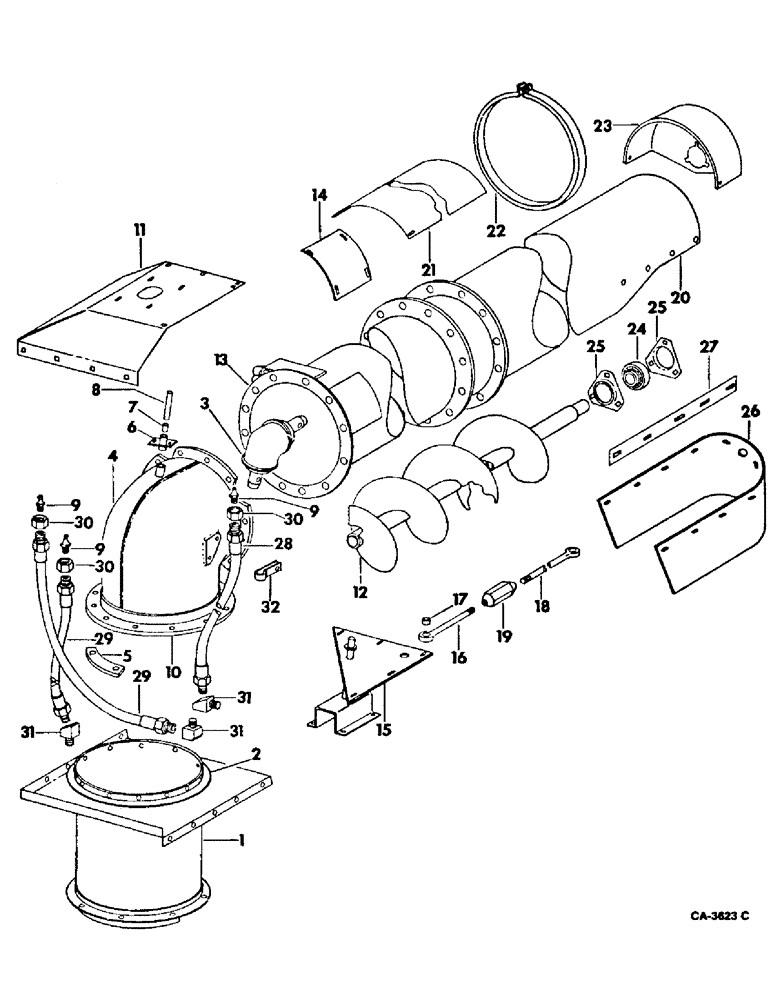 Схема запчастей Case IH 915 - (26-20) - GRAIN TANK, GRAIN TANK UNLOADER UPPER Grain Tank