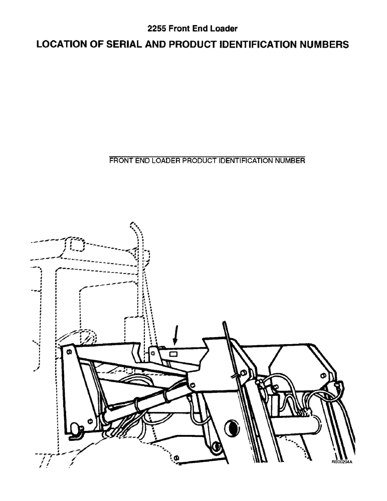 Схема запчастей Case IH 2255 - (00A) - LOCATION OF SERIAL AND PRODUCT IDENTIFICATION NUMBERS (00) - PICTORIAL INDEX