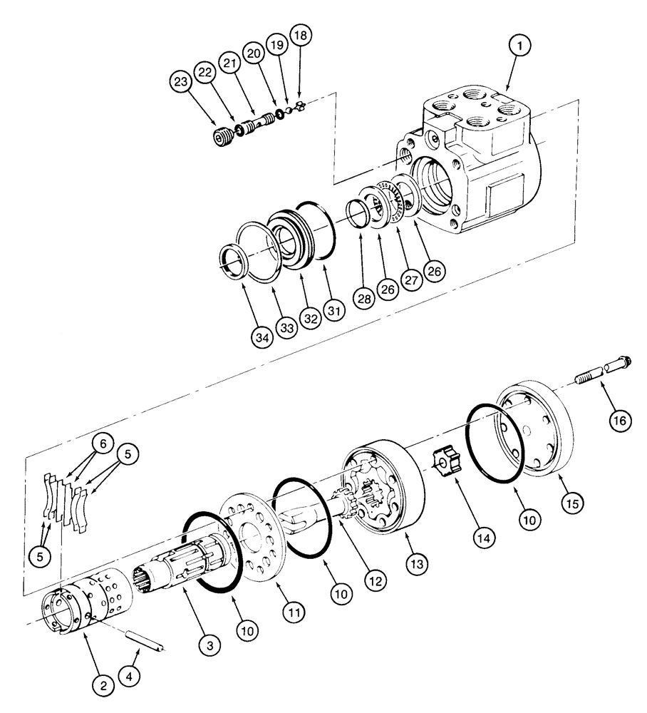 Схема запчастей Case IH 2155 - (5-08) - STEERING HAND PUMP ASSEMBLY (04) - STEERING