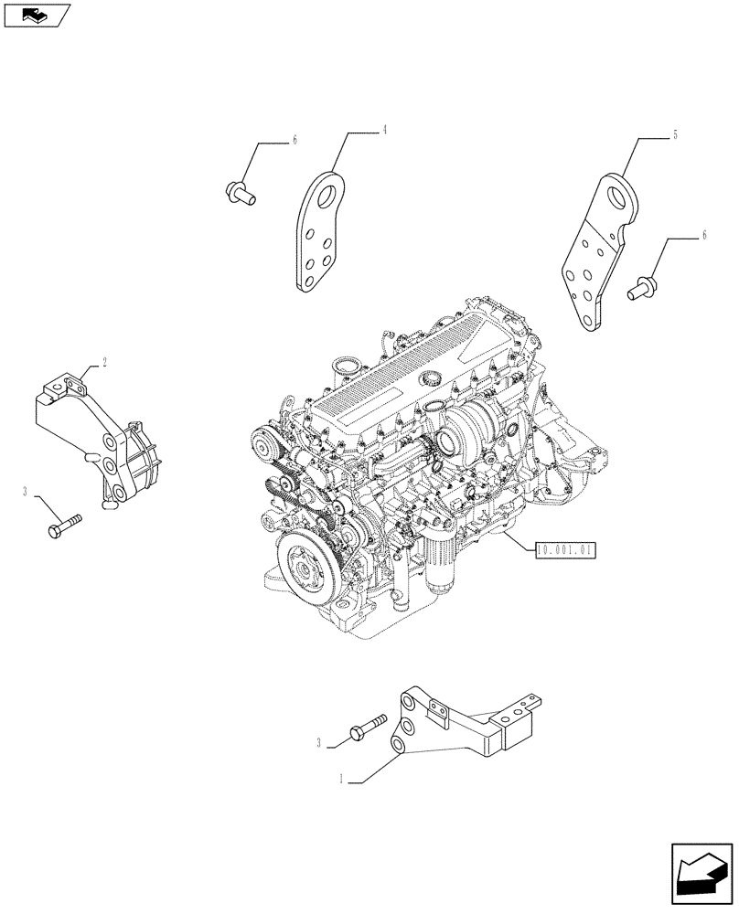 Схема запчастей Case IH F3BFE613D A003 - (10.012.04) - HOOKS - ENGINE (504087155-504065242) (10) - ENGINE