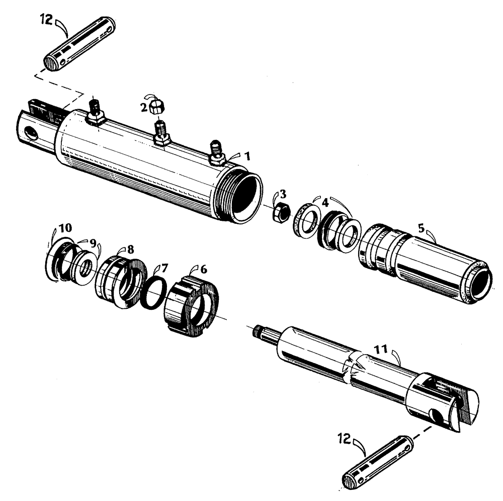 Схема запчастей Case IH 7700 - (B01[50]) - HYDRAULIC CYLINDER, EXTRACTOR BIN FLAP Hydraulic Components & Circuits