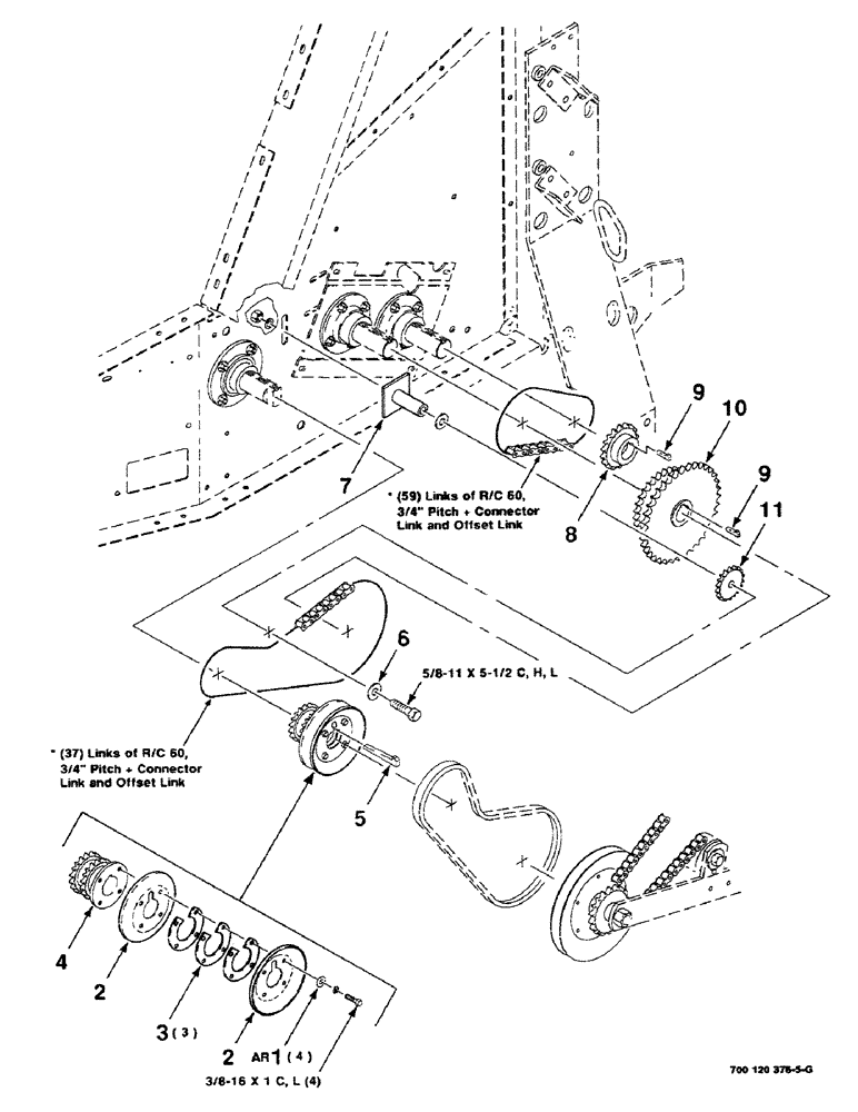 Схема запчастей Case IH 8430 - (2-26) - DRIVE ASSEMBLY (LOWER ROLLERS) Driveline