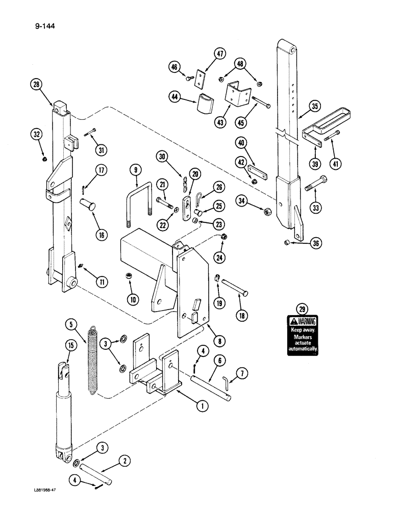 Схема запчастей Case IH 6200 - (9-144) - DISC MARKER, FOLDING, CONTINUED (09) - CHASSIS/ATTACHMENTS
