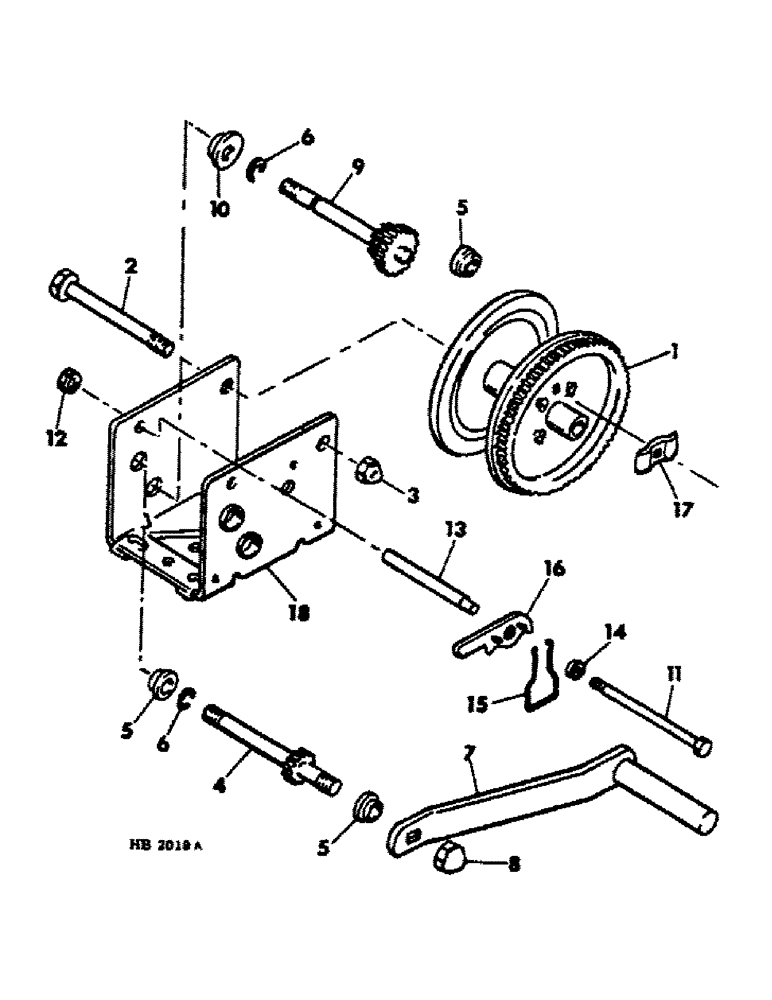 Схема запчастей Case IH 45 - (D-21) - HAND WINCH ASSEMBLY, 22 FOOT 6 INCH MODEL ONLY BUILT MAY 1973 SEASON TO MAY, 1974 SEASON 