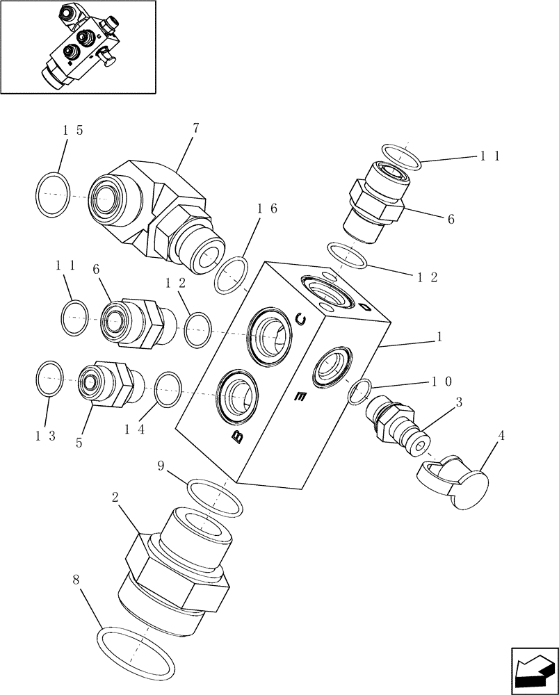 Схема запчастей Case IH 8010 - (35.310.41) - MANIFOLD, CHARGE PRESSURE - 9010 (35) - HYDRAULIC SYSTEMS