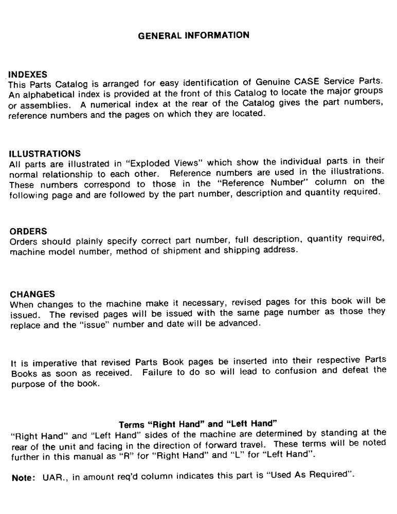 Схема запчастей Case IH 1200M-SERIES - (002) - GENERAL INFORMATION 