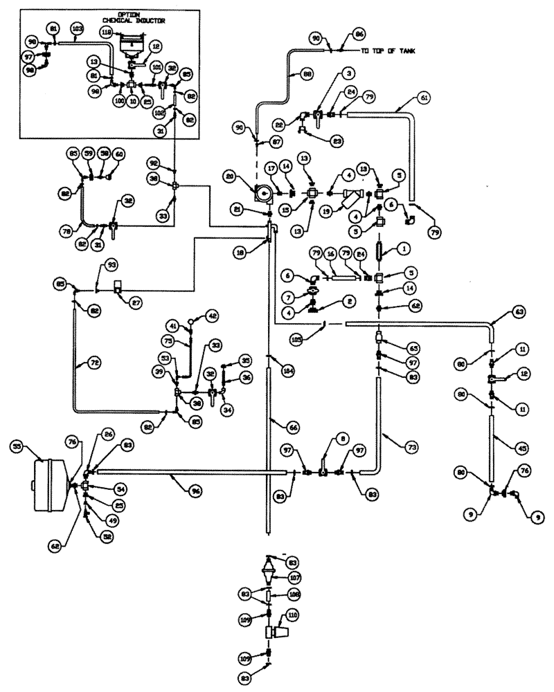 Схема запчастей Case IH PATRIOT 150 - (09-014) - LIQUID PLUMBING - TANK & SKID (90 BOOM) (750 GAL. SPHERICAL TANK) Liquid Plumbing